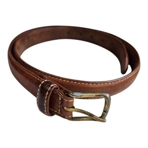 Polo Ralph Lauren Brown Tanned Leather Gold Tone Buckle Men’s Size 38